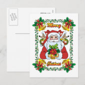 Vrolijke Kerstman Feestdagenkaart (Voorkant / Achterkant)