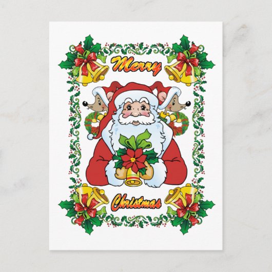 Vrolijke Kerstman Feestdagenkaart (Voorkant)