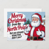 Vrolijke kerstman feestdagenkaart (Voorkant / Achterkant)