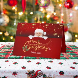  vrolijke kerstman gevouwen feestdagen kaart