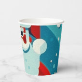 vrolijke Kerstman gezicht Papieren beker (Achterkant)