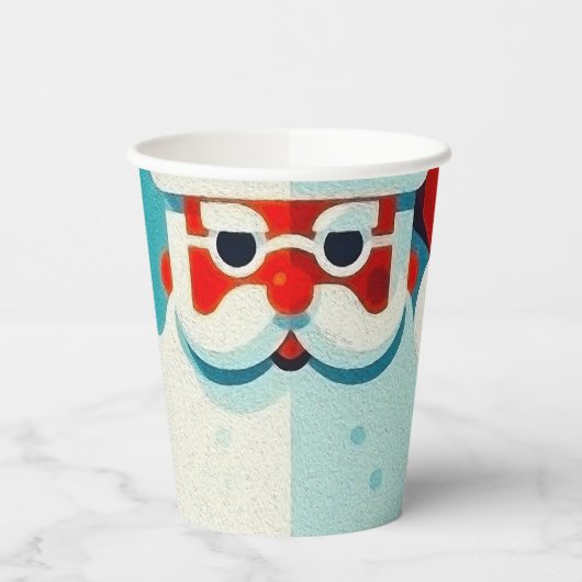 vrolijke Kerstman gezicht Papieren beker (Links)