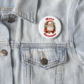 vrolijke kerstman glimlachend ronde button 5,7 cm (In situ)