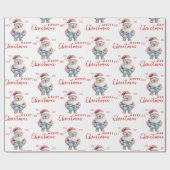 Vrolijke Kerstman Ho Ho Vrolijk Kerstfeest Cadeaupapier (Vlak)