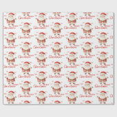 Vrolijke Kerstman Ho Ho Vrolijk Kerstfeest Cadeaupapier (Vlak)