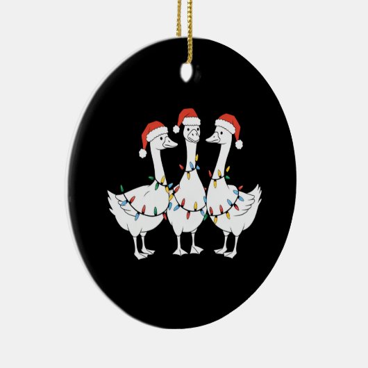 Vrolijke Kerstman Hoed Eenden Vakantie Kerstman Ee Keramisch Ornament (Rechts)