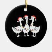 Vrolijke Kerstman Hoed Eenden Vakantie Kerstman Ee Keramisch Ornament (Voorkant)