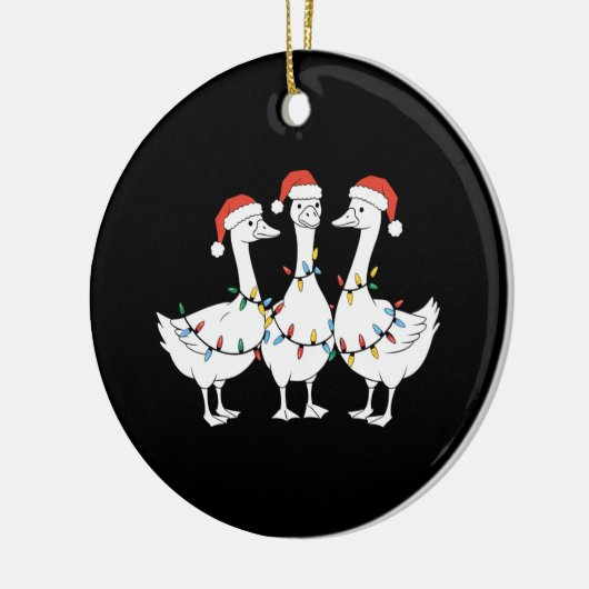 Vrolijke Kerstman Hoed Eenden Vakantie Kerstman Ee Keramisch Ornament (Links)