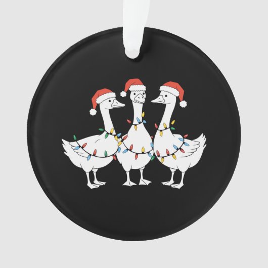 Vrolijke Kerstman Hoed Eenden Vakantie Kerstman Ee Ornament (voorkant)