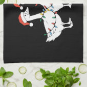 Vrolijke Kerstman Hoed Eenden Vakantie Kerstman Ee Theedoek (Gevouwen)