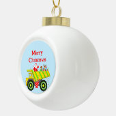 Vrolijke Kerstman in Dump Elf, Rendier Keramische Bal Ornament (Rechts)