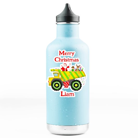 Vrolijke Kerstman in Dump Elf, Rendier Sticker