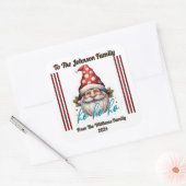 Vrolijke Kerstman in feestelijke kerstkleuren Vierkante Sticker (Envelop)