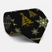 vrolijke kerstman in schwarz und gold stropdas (Opgerold)