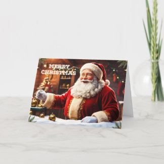 Vrolijke Kerstman in zijn atelier Feestdagen Kaart