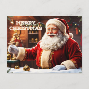 Vrolijke Kerstman in zijn atelier Feestdagenkaart