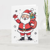 Vrolijke Kerstman Kaart - Blank Inside Holid (Voorkant)