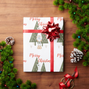 Vrolijke Kerstman Kabouter Cadeaupapier