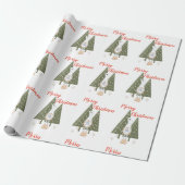 Vrolijke Kerstman Kabouter Cadeaupapier (Uitgerold)