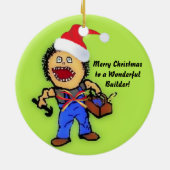 Vrolijke kerstman keramisch ornament (Achterkant)