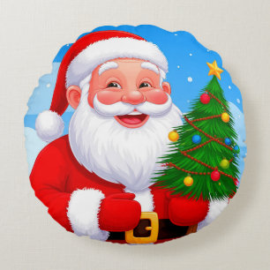 Vrolijke Kerstman Kerstcadeau Voor Kerst Decoratie Rond Kussen