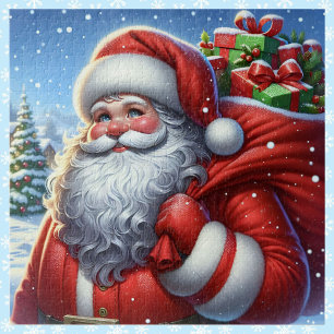 Vrolijke Kerstman Kerstmis Grote Puzzel