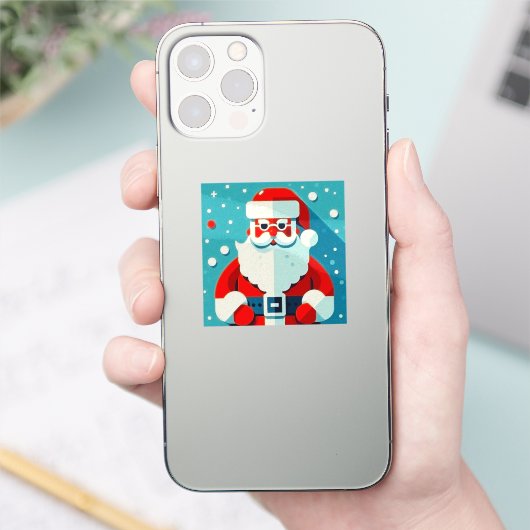 Vrolijke Kerstman Kerstmis Sticker (Telefoon)