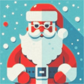 Vrolijke Kerstman Kerstmis Sticker (Voorkant)