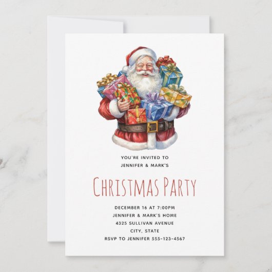 Vrolijke Kerstman Klassiek Kerstfeest Kaart (Voorkant)