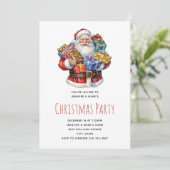 Vrolijke Kerstman Klassiek Kerstfeest Kaart (Staand voorkant)