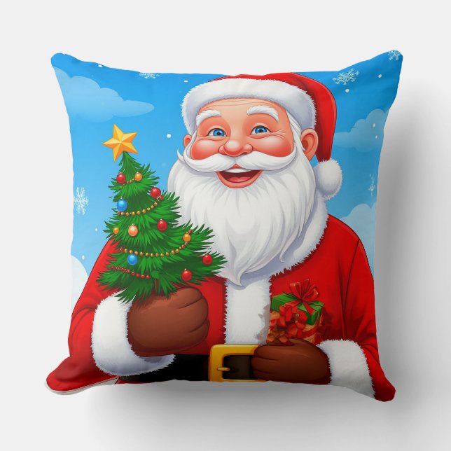 Vrolijke Kerstman Kussen (Voorkant)