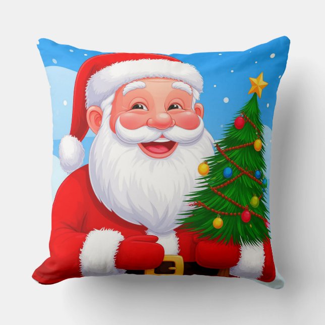 Vrolijke Kerstman Kussen (Voorkant)