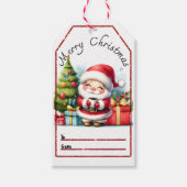 Vrolijke Kerstman labels Cadeaulabel (Voorkant)