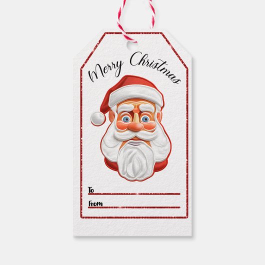 Vrolijke Kerstman labels Cadeaulabel (Achterkant)