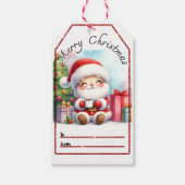 Vrolijke Kerstman labels Cadeaulabel (Voorkant)