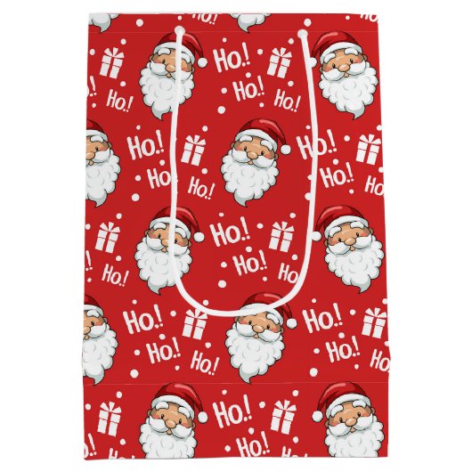 Vrolijke Kerstman Medium Cadeauzakje (Achterkant)