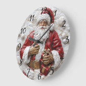 Vrolijke kerstman met feestelijke cadeaus! grote klok (Hoek)
