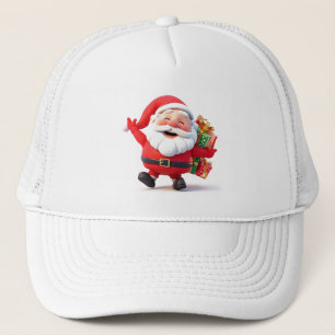 Vrolijke Kerstman met Feestelijke Cadeaus Trucker Pet