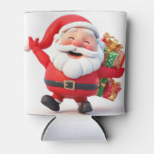 Vrolijke Kerstman met feestelijke geschenken Blikjeskoeler (Voorkant)