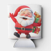 Vrolijke Kerstman met feestelijke geschenken Blikjeskoeler (Achterkant)