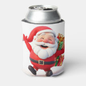 Vrolijke Kerstman met feestelijke geschenken Blikjeskoeler (Blikje Achterkant)