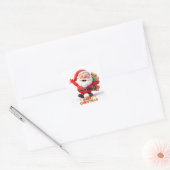 Vrolijke Kerstman met feestelijke geschenken Vierkante Sticker (Envelop)