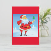 Vrolijke Kerstman met mini Kerstboom Kaart (Staand voorkant)