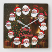 Vrolijke Kerstman Muur Klok (Voorkant)