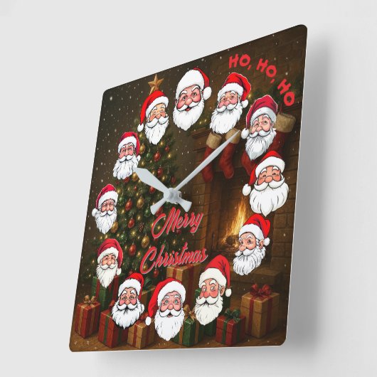 Vrolijke Kerstman Muur Klok (Hoek)