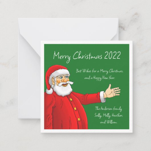 Vrolijke Kerstman Notitiekaartje (Voorkant)