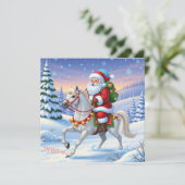 Vrolijke Kerstman op het Witte Paard Feestdagenkaart (Staand voorkant)