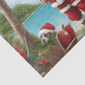 Vrolijke Kerstman op Tropical Island Tissuepapier (Detail)