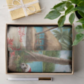 Vrolijke Kerstman op Tropical Island Tissuepapier (Geschenk)