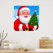 Vrolijke Kerstman Poster (Keuken)